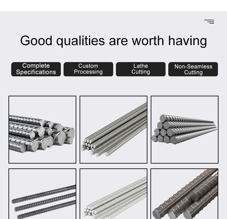 Carbon Fiber Steel Rebar Price Per Ton 6mm 9mm 12mm Deformed Bar Iron Barreinforcement Bar Cheap Tmt Steel Rebar